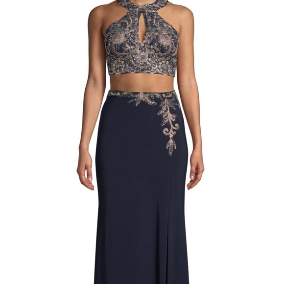 XSCAPE Embroidered 2-Piece Evening Dress - Picture 1 of 4
